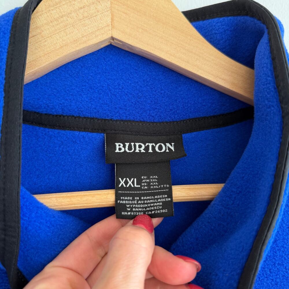 Burton Hearth Fleece Mock Neck Long Sleeve Pullover Cobalt Blue XXL NWT - Picture 6 of 11